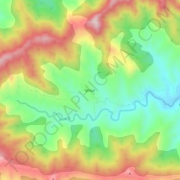 Topografische Karte Ghisar, Höhe, Relief