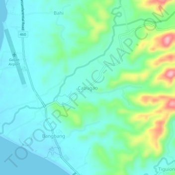 Topografische Karte Cabugao, Höhe, Relief
