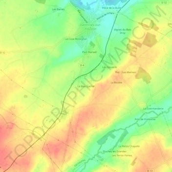 Topografische Karte Le Bois Gachet, Höhe, Relief