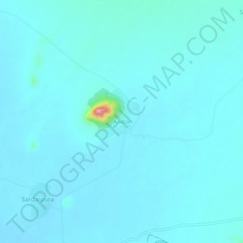 Topografische Karte Andor, Höhe, Relief