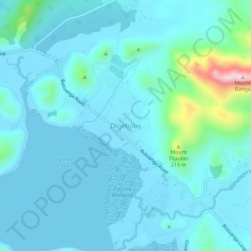 Topografische Karte Digebouy, Höhe, Relief