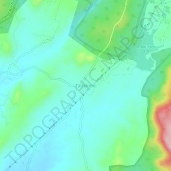 Topografische Karte Tattekere, Höhe, Relief