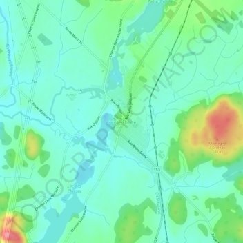 Topografische Karte Sainte-Thècle, Höhe, Relief