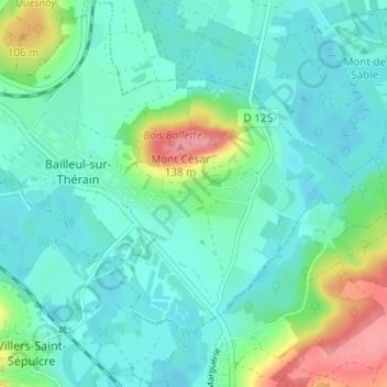 Topografische Karte Froidmont, Höhe, Relief