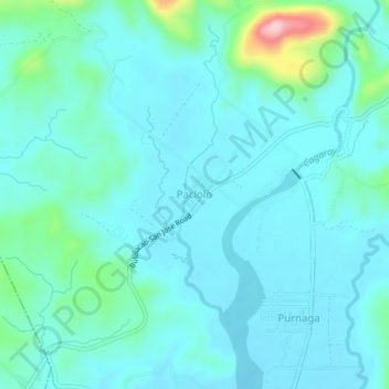 Topografische Karte Paclolo, Höhe, Relief
