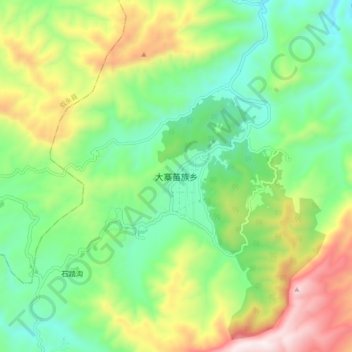 Topografische Karte 大寨苗族乡, Höhe, Relief