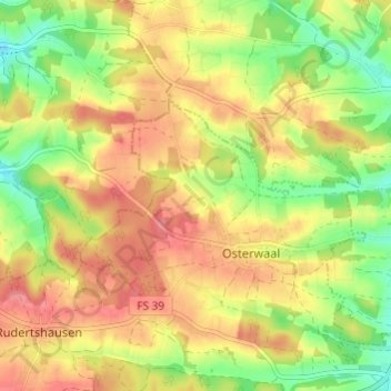 Topografische Karte Schausgrub, Höhe, Relief