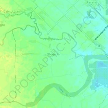 Topografische Karte Obligacion, Höhe, Relief