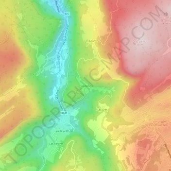 Topografische Karte Gouland, Höhe, Relief