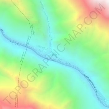 Topografische Karte Dah, Höhe, Relief