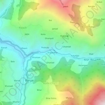 Topografische Karte Sharandhar, Höhe, Relief