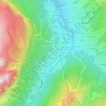 Topografische Karte Stern, Höhe, Relief