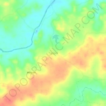 Topografische Karte Tigipió, Höhe, Relief