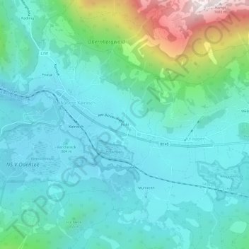Topografische Karte Pichl, Höhe, Relief