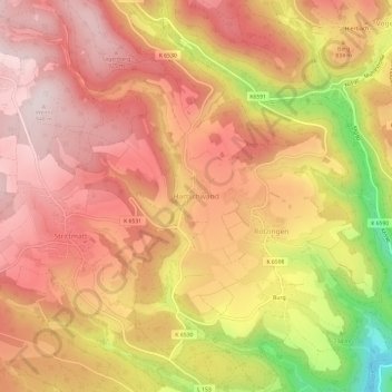 Topografische Karte Hartschwand, Höhe, Relief