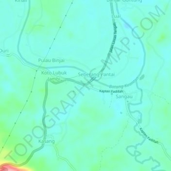 Topografische Karte Banjar Padang, Höhe, Relief