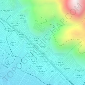 Topografische Karte E', Höhe, Relief