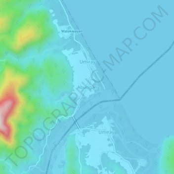 Topografische Karte Abungan, Höhe, Relief