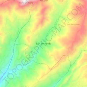 Topografische Karte San Bernardo, Höhe, Relief