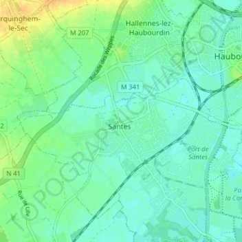 Topografische Karte Saint-Pierre, Höhe, Relief