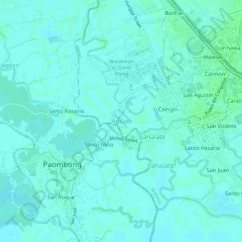 Topografische Karte Anilao, Höhe, Relief