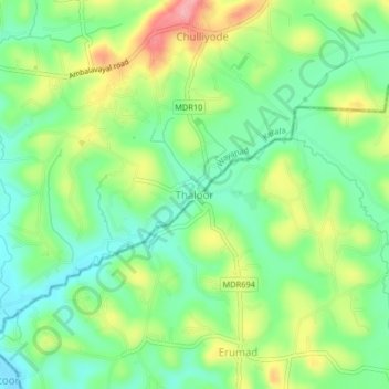 Topografische Karte Thaloor, Höhe, Relief