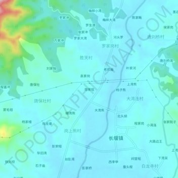 Topografische Karte 周家咀, Höhe, Relief