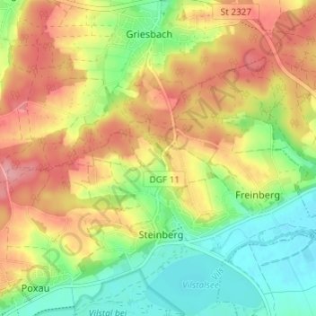 Topografische Karte Wunder, Höhe, Relief
