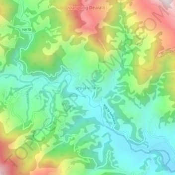 Topografische Karte sepat village, Höhe, Relief