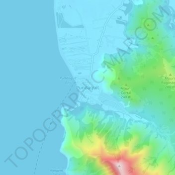 Topografische Karte Pundaquit, Höhe, Relief
