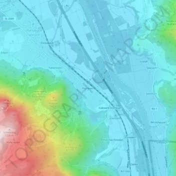 Topografische Karte Fischbach, Höhe, Relief