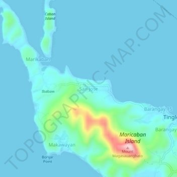 Topografische Karte San Jose, Höhe, Relief