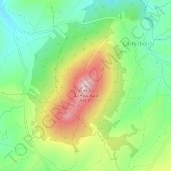 Topografische Karte Senhora da Assunção, Höhe, Relief