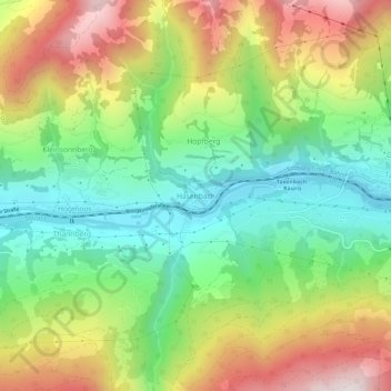 Topografische Karte Hasenbach, Höhe, Relief