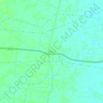 Topografische Karte Debra, Höhe, Relief