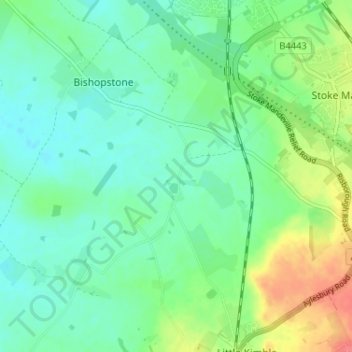 Topografische Karte Marsh, Höhe, Relief
