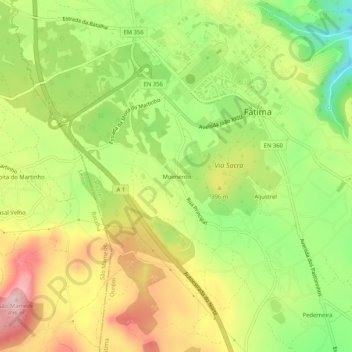Topografische Karte Moimento, Höhe, Relief