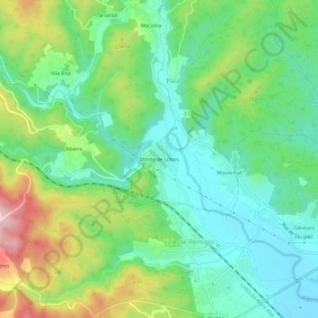 Topografische Karte Monte de Lobos, Höhe, Relief