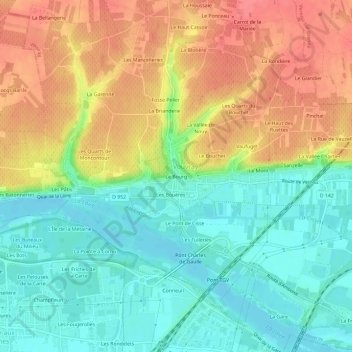 Topografische Karte Le Bourg, Höhe, Relief