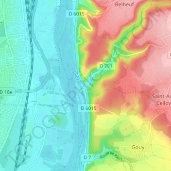 Topografische Karte Saint-Adrien, Höhe, Relief