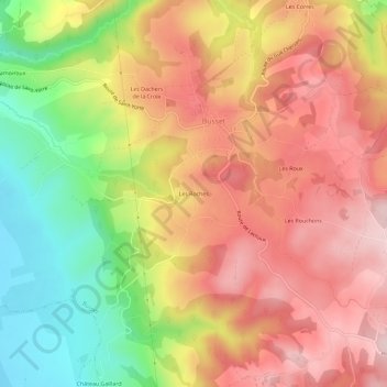 Topografische Karte Les Roches, Höhe, Relief