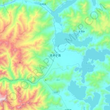 Topografische Karte 浪卡子县, Höhe, Relief