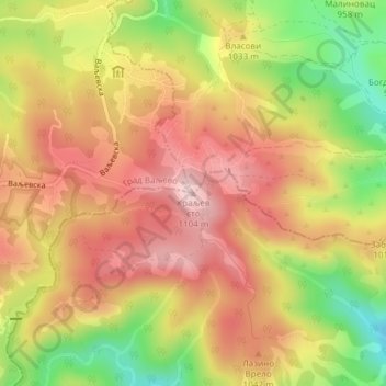 Topografische Karte Краљев сто, Höhe, Relief
