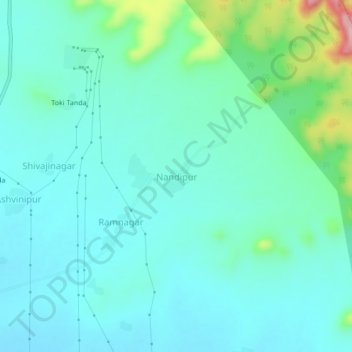 Topografische Karte Nandipur, Höhe, Relief