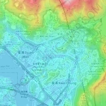 Topografische Karte 關門口村, Höhe, Relief