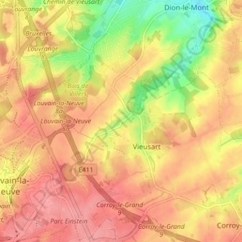 Topografische Karte Mèves, Höhe, Relief