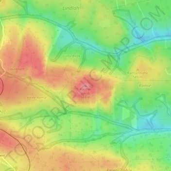 Topografische Karte Rauher Jakob, Höhe, Relief