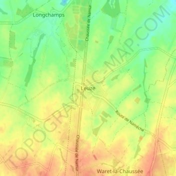 Topografische Karte Leuze, Höhe, Relief