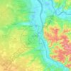 Topografische Karte Bordeaux, Höhe, Relief