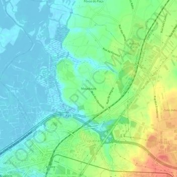 Topografische Karte Mataduços, Höhe, Relief